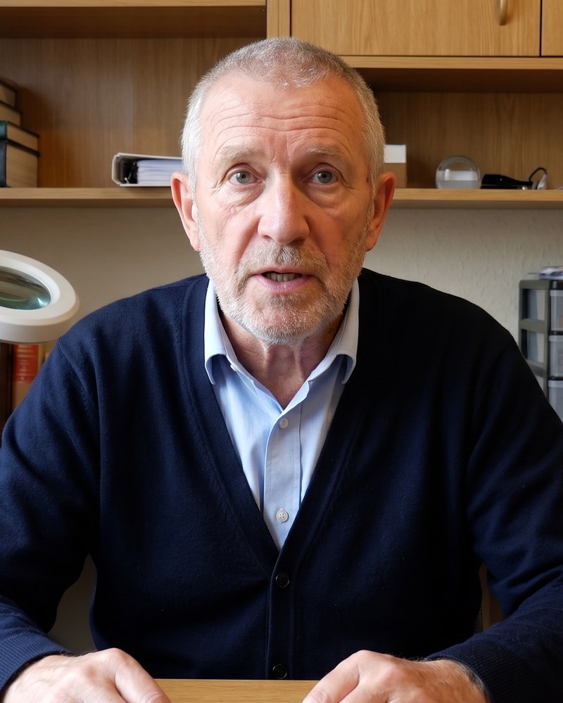 Harold Sterling at his desk